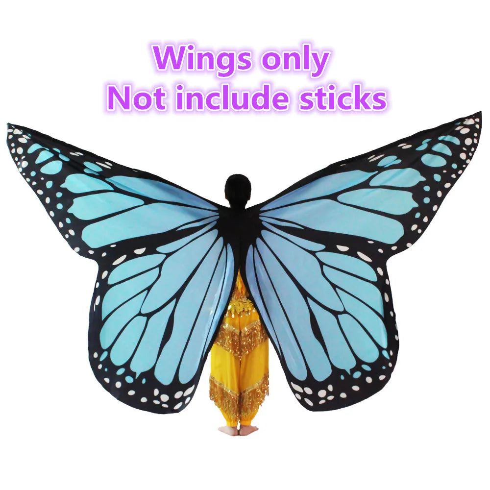 Belly Dance Butterfly Wings Kids Performance Stage Wear Women Dancer Clothes Adult