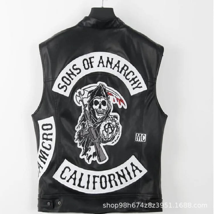 Serpents Waistcoat Sons Cosplay Costume Black Motorcycle Sleeveless - view 12