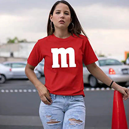 Women's Letter M T-Shirt Funny Cool Graphic T-Shirt Tee Idea Shirts Ropa Costume - alternate view 6