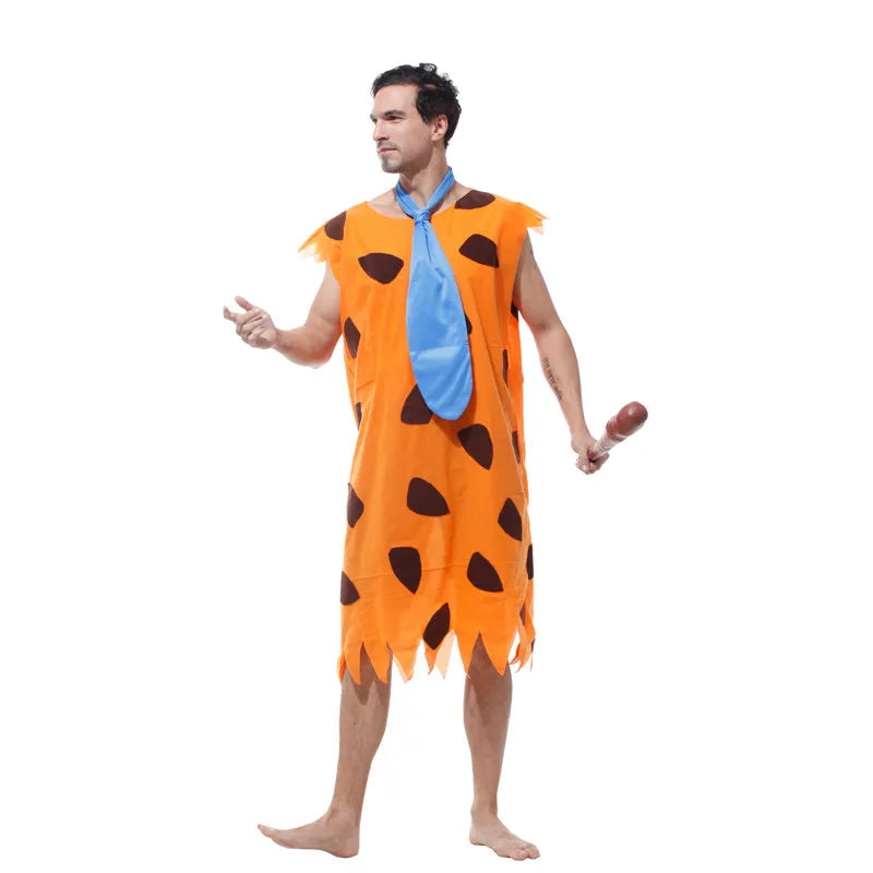 Umorden Adult Man Primitive Savages Caveman Costume for Men Stone Age Fred Flintstone - View 4