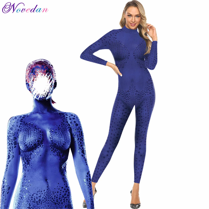 Halloween Costumes for Women Mystique X-Men X Men Movie Hero Raven Darkholme Costume Sexy - Style 2 / L