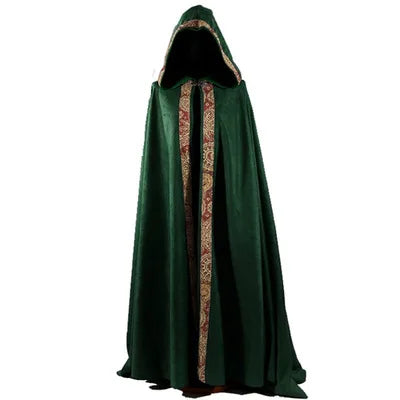Medieval Women Men Vintage Gothic Hooded Cloak Coat Halloween Vampire Devil Wizard Cape - Red / M