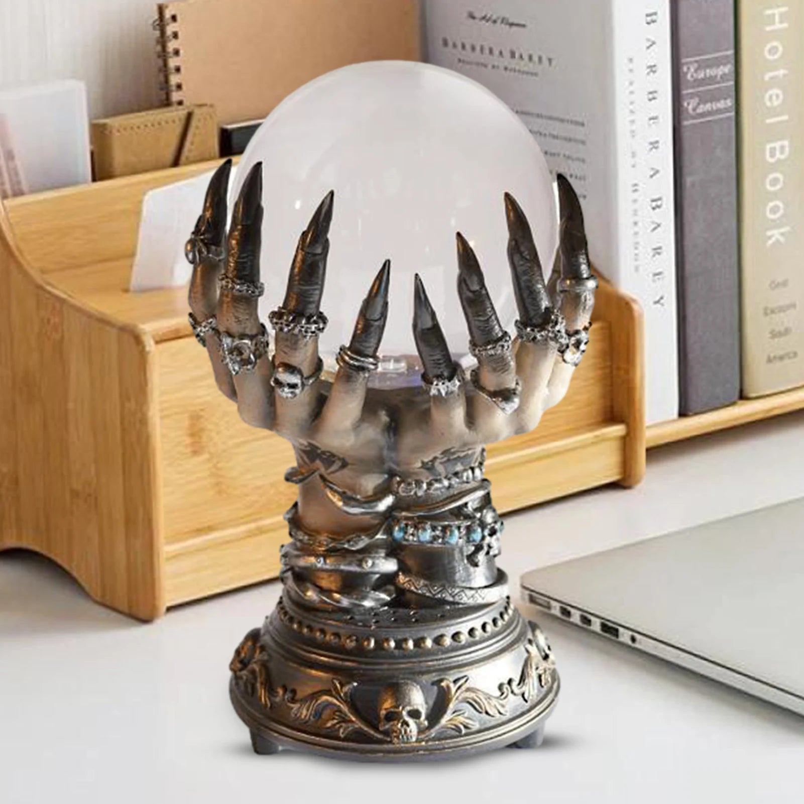 Crystal Plasma Ball Touch Lamp Halloween Witch Hand Crystal Ball Ornament - product image 6