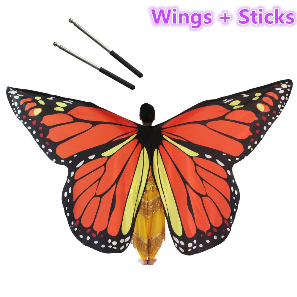 Belly Dance Butterfly Wings Kids Performance Stage Wear Women Dancer Clothes Adult