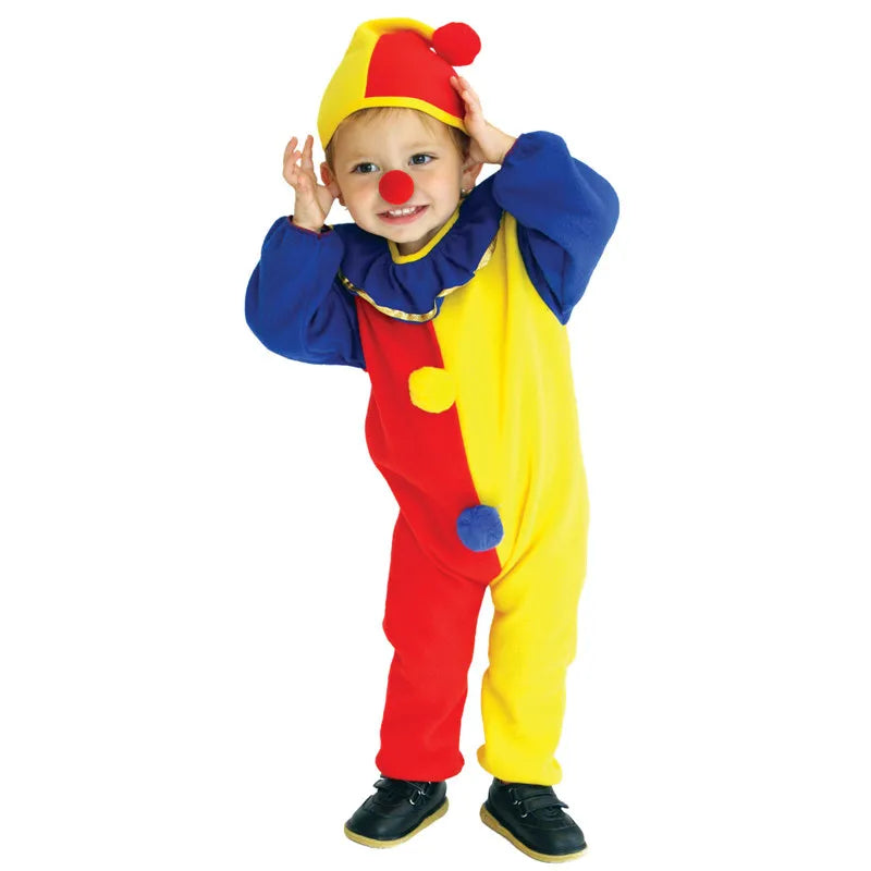 Naughty Haunted House Kids Child Clown Costume for Baby Girls Boys Toddler Halloween Purim - M (4-6T)