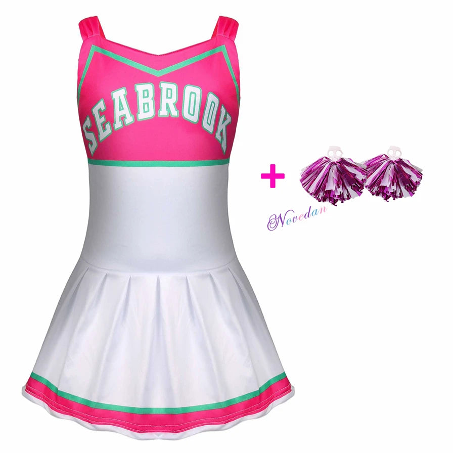 Girls Carnival Halloween Cheerleader Costume Cosplay Kids Zombie Addison Outfit Cheer Uniform Costume Clothes - product image 22