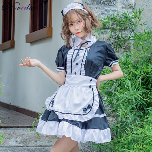 Adult Anime Crossdressing Plus Sissy Maid Uniform Sweet Gothic Costume
