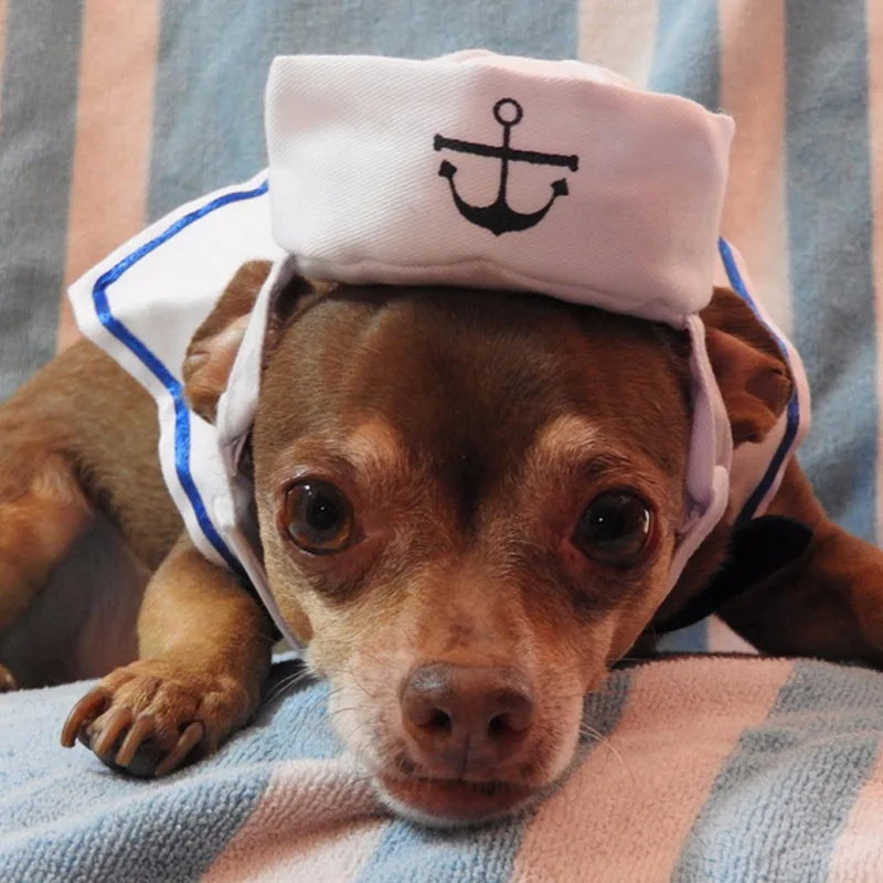 Pet Funny Cat Apparel Christmas Navy Sailor Jacket Cloak Dog Pet Costume - alternate view 3
