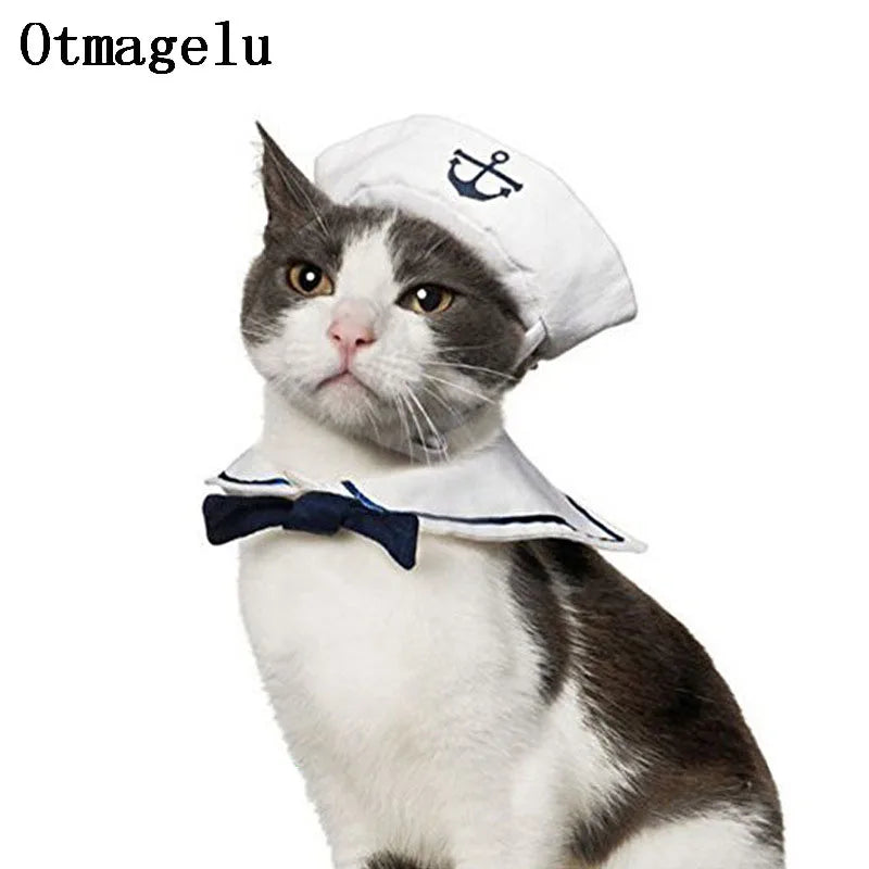 Pet Funny Cat Apparel Christmas Navy Sailor Jacket Cloak Dog Pet Costume