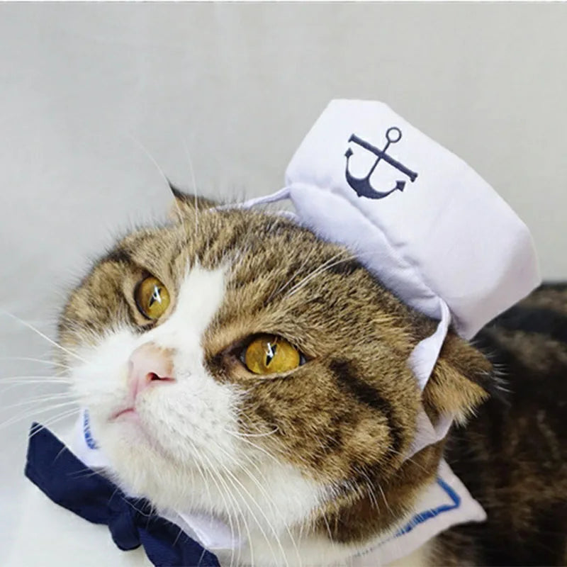 Pet Funny Cat Apparel Christmas Navy Sailor Jacket Cloak Dog Pet Costume - alternate view 4