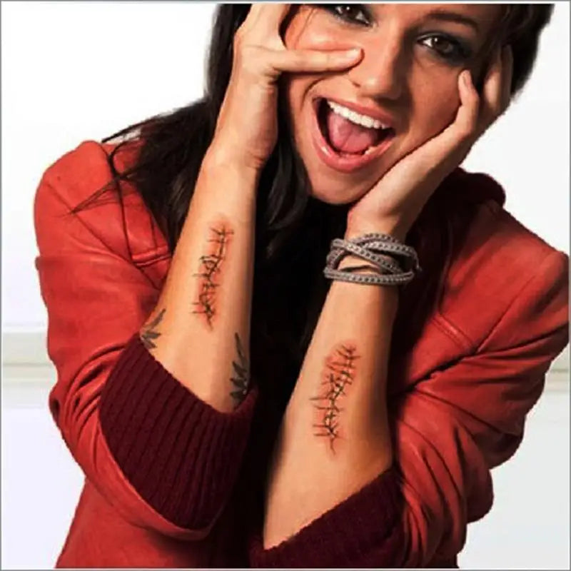 Halloween Zombie Scars Tattoos stickers With Fake Scab Blood Special Fx Costume Makeup Halloween Decoration - product image 3