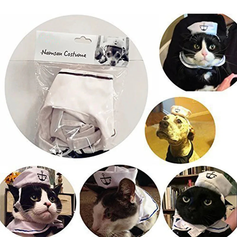 Pet Funny Cat Apparel Christmas Navy Sailor Jacket Cloak Dog Pet Costume - alternate view 2