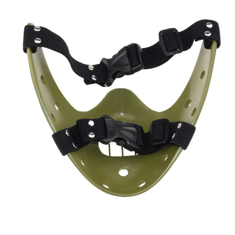 Hannibal Masks Horror Hannibal Lecter the Silence of the Lambs Costume Halloween Mask - black