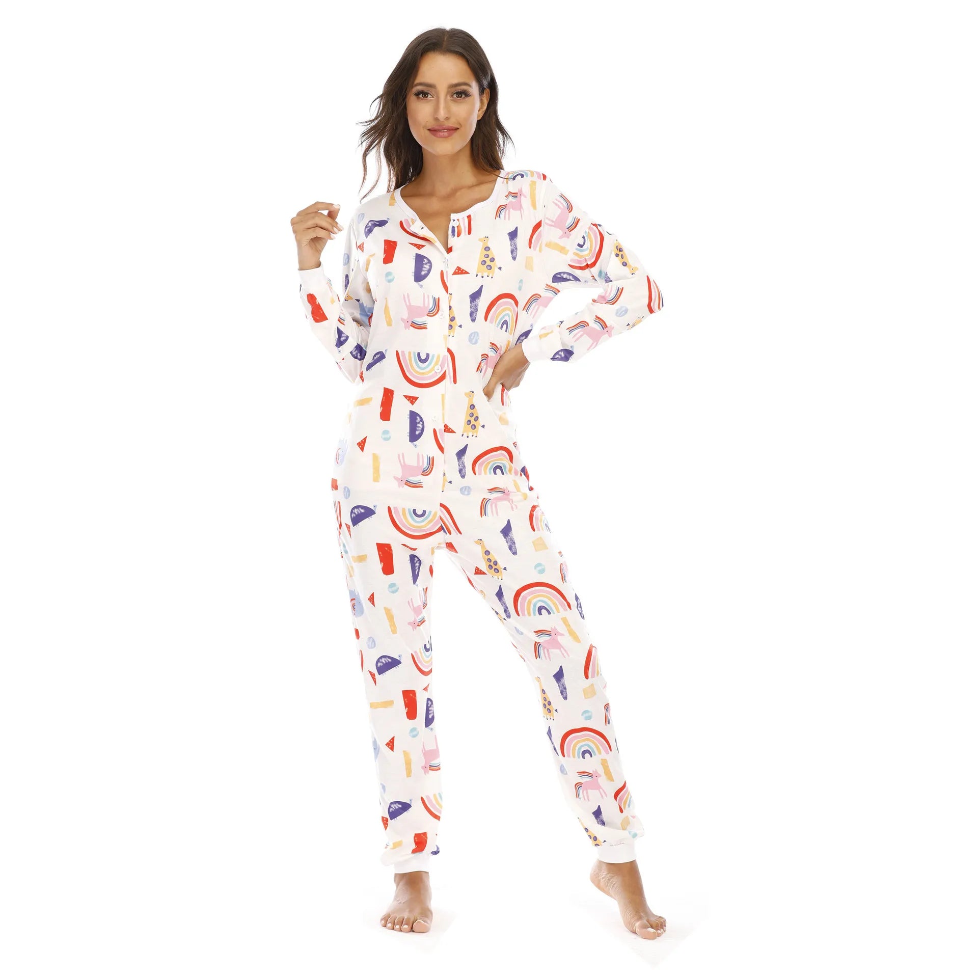 Print Adult Cute Cartoons Onesies Costume For Women Warm Soft Animal Onepieces Pajamas Home Wear Girl Clothes - product image 11