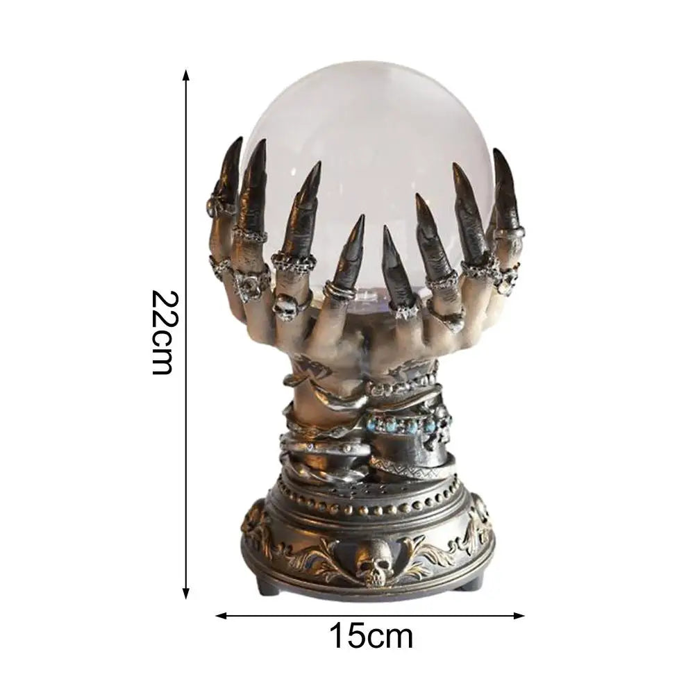 Crystal Plasma Ball Touch Lamp Halloween Witch Hand Crystal Ball Ornament - product image 7