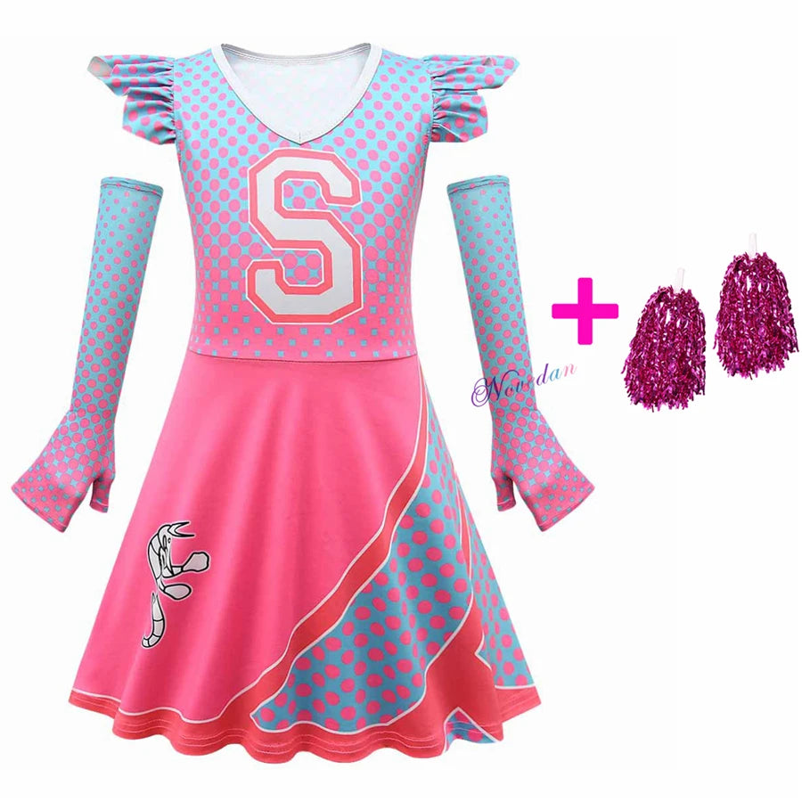 Girls Carnival Halloween Cheerleader Costume Cosplay Kids Zombie Addison Outfit Cheer Uniform Costume Clothes - product image 20