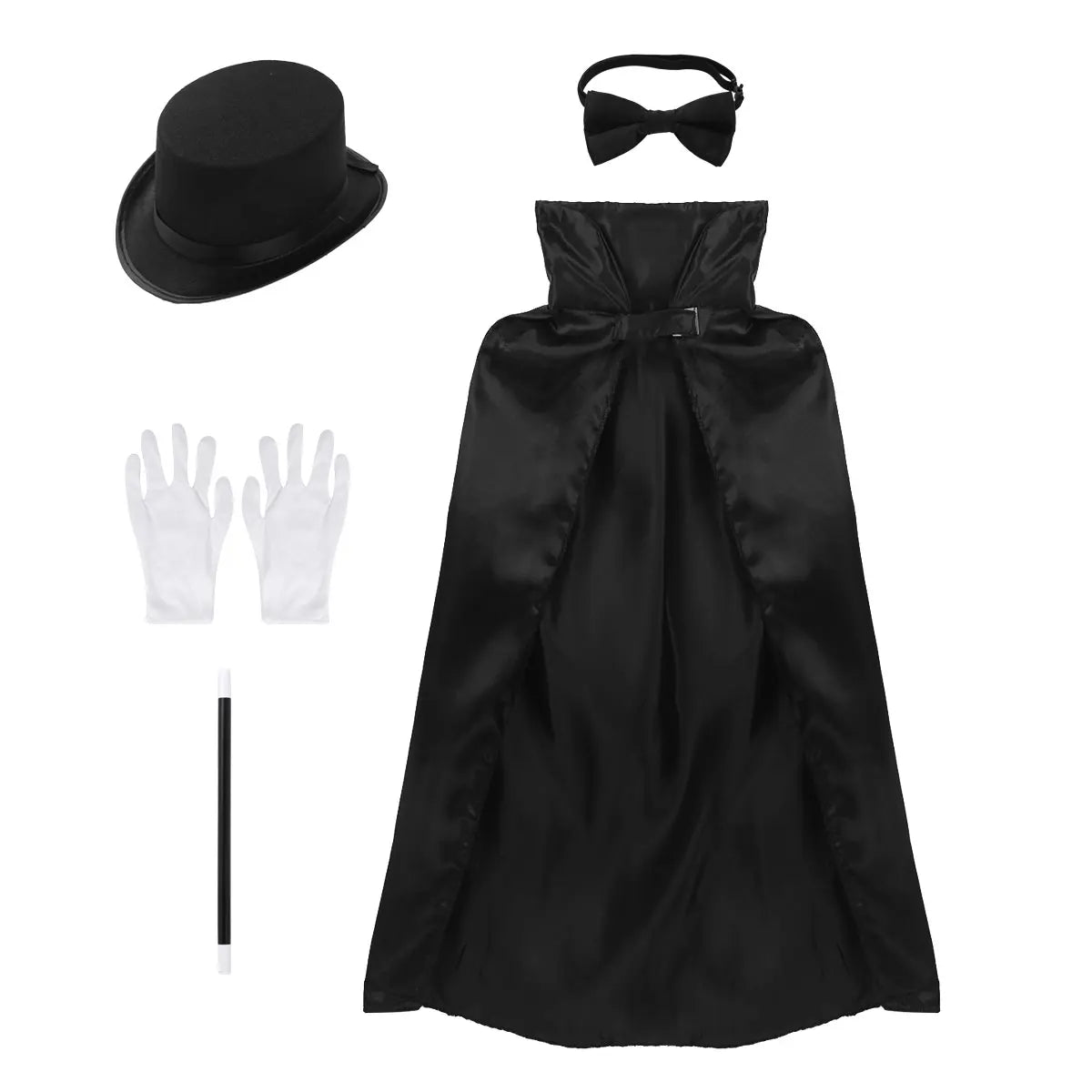 Kids Chidlren Magician Costume Boy Girl Cloak Sorcerer Cloak Magic Wand Bowler Hat Outfit - View 6