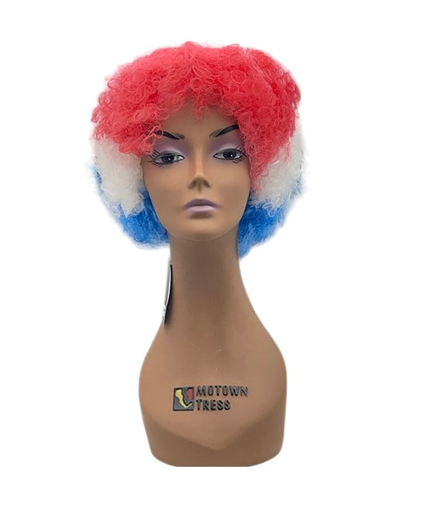 Red, White & Blue Afro Halloween Wig