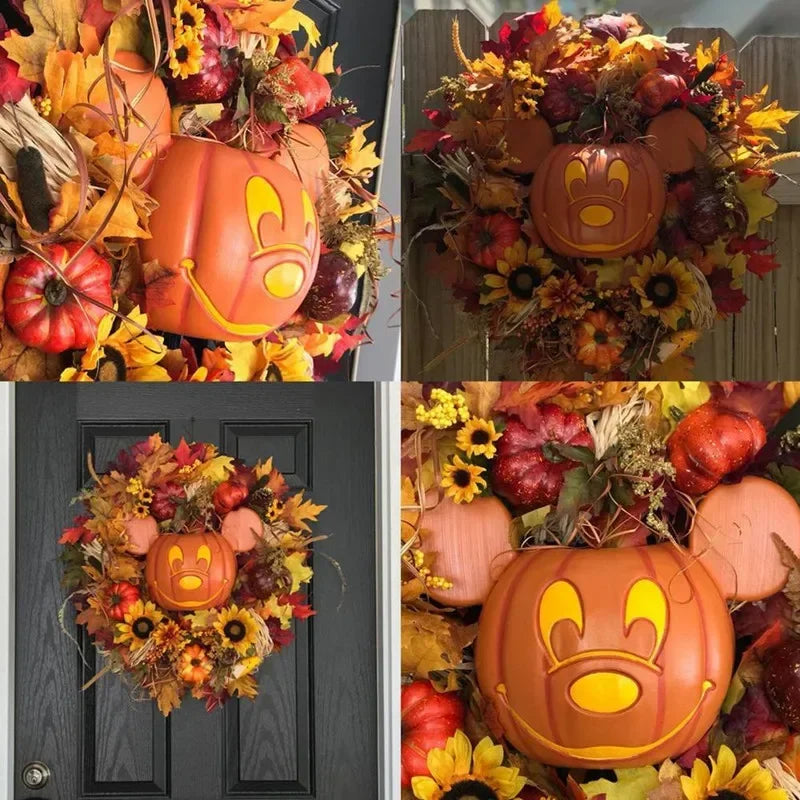 Halloween Pumpkin Mickey Wreath