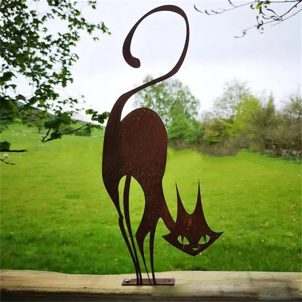 NNEOBA Halloween Metal Cat Yard Ornament