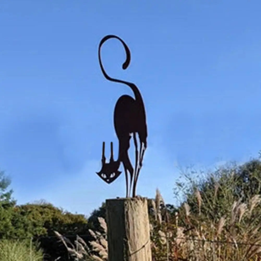 NNEOBA Halloween Metal Cat Yard Ornament