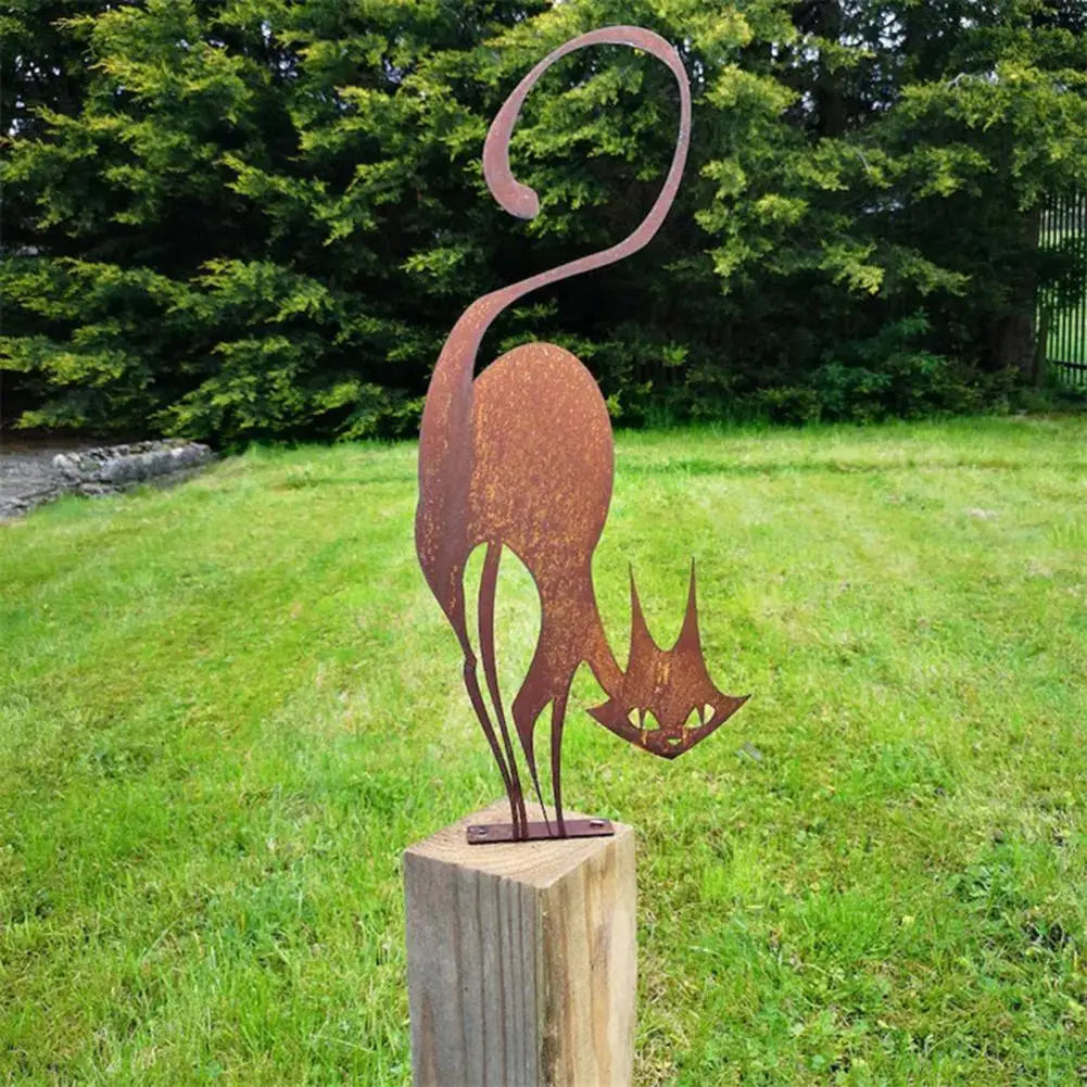 NNEOBA Halloween Metal Cat Yard Ornament