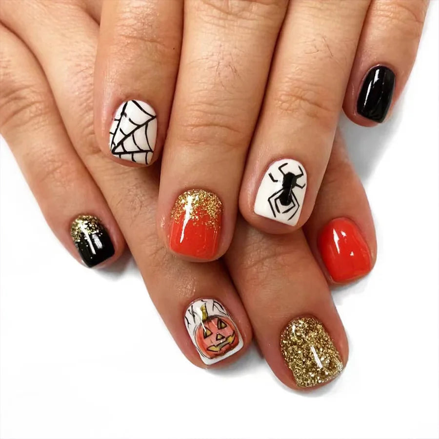 Halloween Pumpkin Press-On Nails