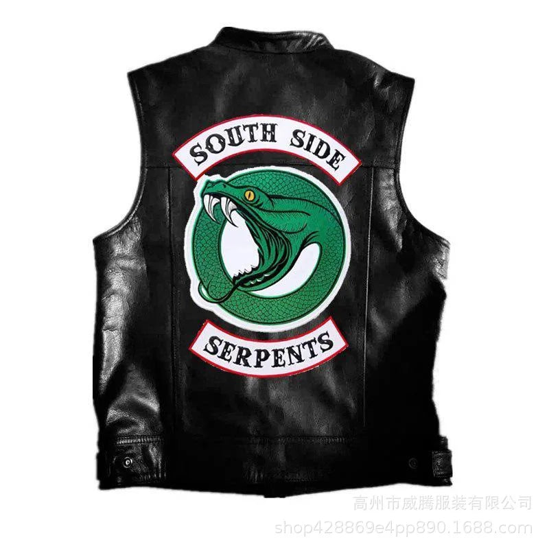 Serpents Waistcoat Sons Cosplay Costume Black Motorcycle Sleeveless - view 7