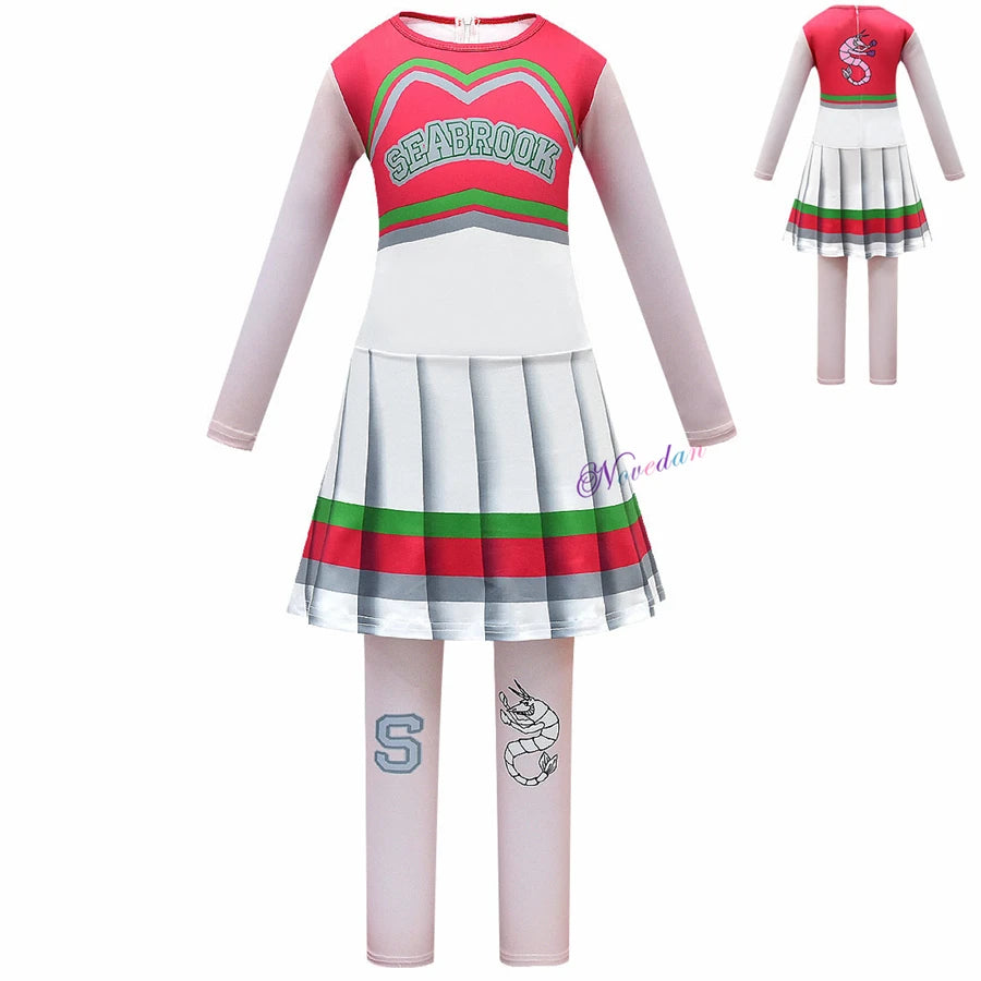 Girls Carnival Halloween Cheerleader Costume Cosplay Kids Zombie Addison Outfit Cheer Uniform Costume Clothes - product image 5