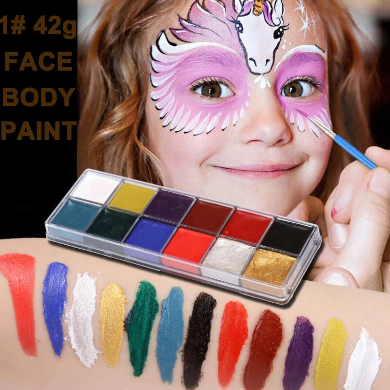 Paint Body Makeup Halloween Face Body Art 12/20 Colors Painting Kit with Brushes Safe Ingredient Available - product image 4