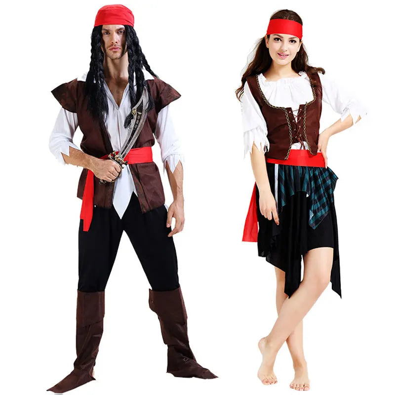 Umorden Halloween Captain Pirate Costumes Adult Costume for Women Men Couples - View 4