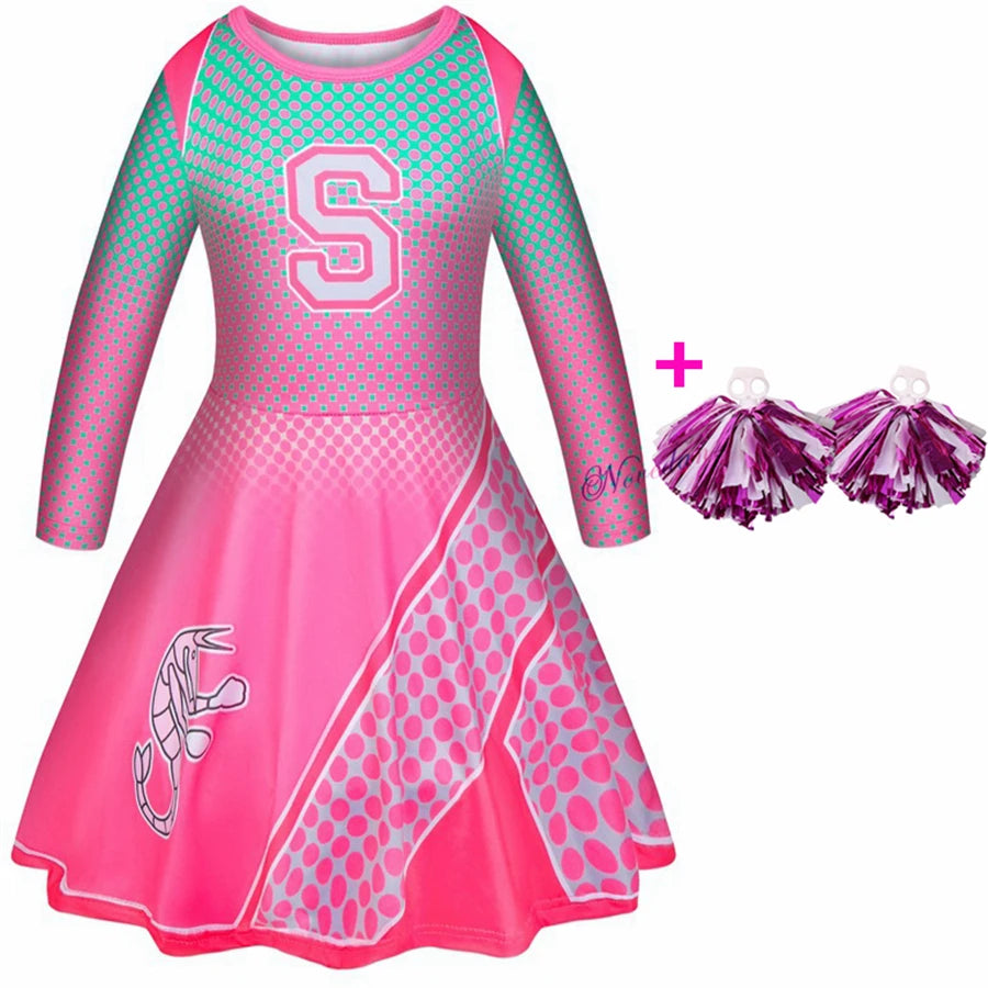 Girls Carnival Halloween Cheerleader Costume Cosplay Kids Zombie Addison Outfit Cheer Uniform Costume Clothes - product image 13
