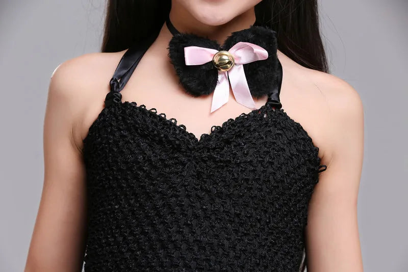 Girls Black Cat Tutu Halloween Costume Dress