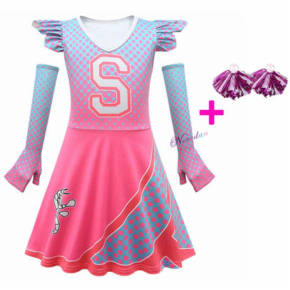 Girls Carnival Halloween Cheerleader Costume Cosplay Kids Zombie Addison Outfit Cheer Uniform Costume Clothes - product image 10
