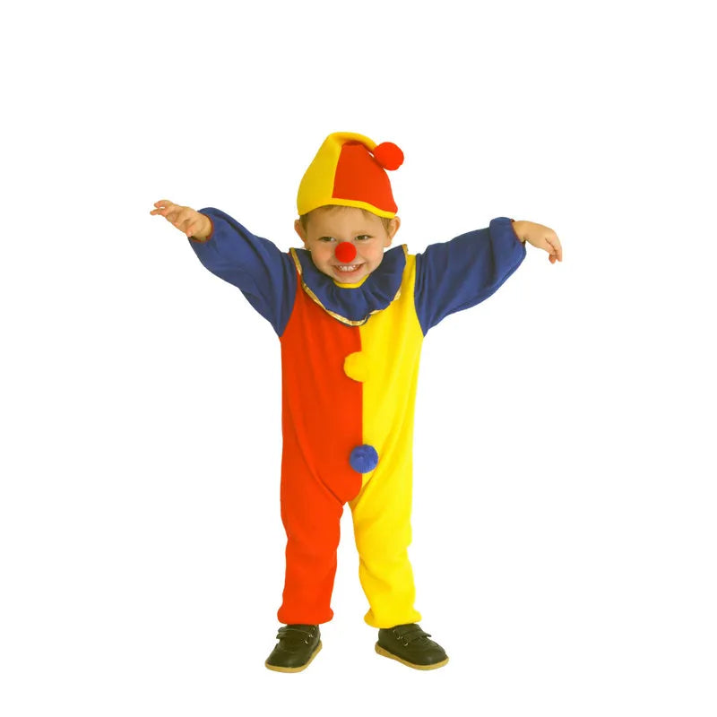 Naughty Haunted House Kids Child Clown Costume for Baby Girls Boys Toddler Halloween Purim - S (3-4T)