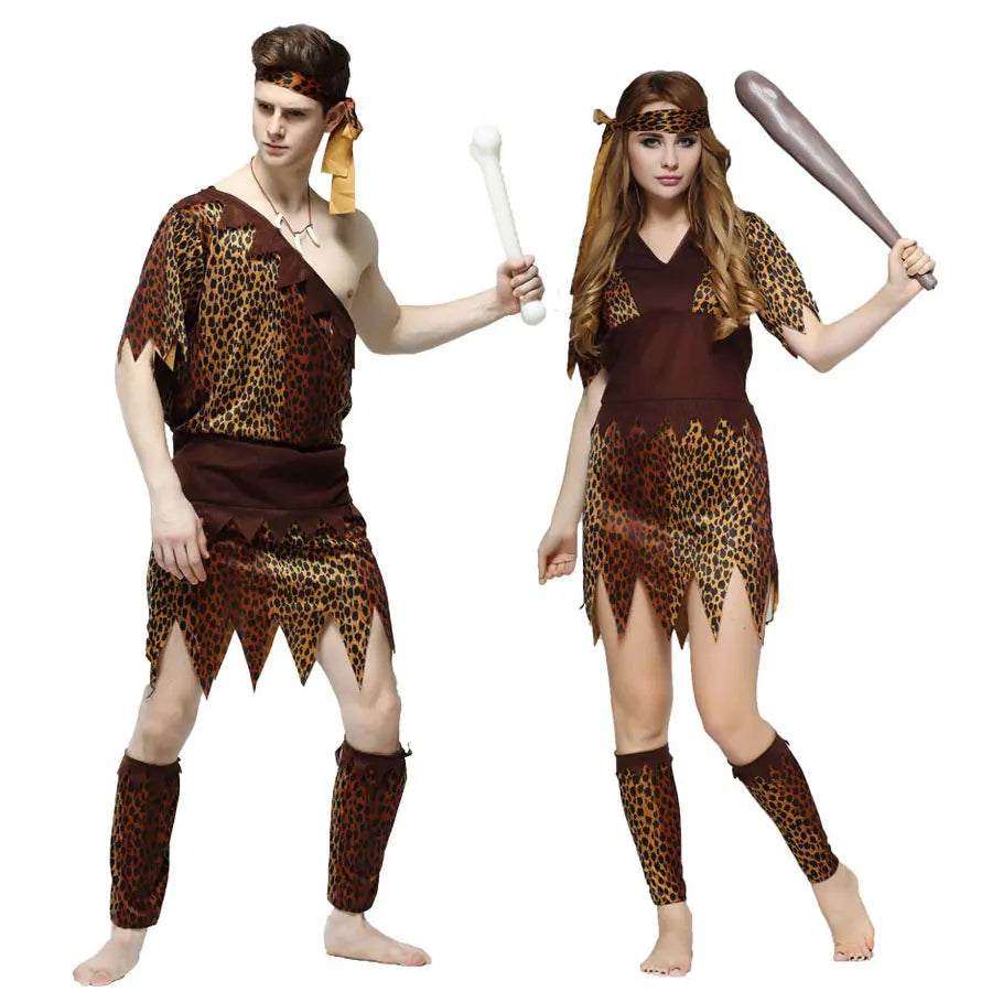 Adult Halloween Cosplay Costumes Indian Primitive Macho Caveman Costume for Men Women Purim Party Mardi Gras - product image 6