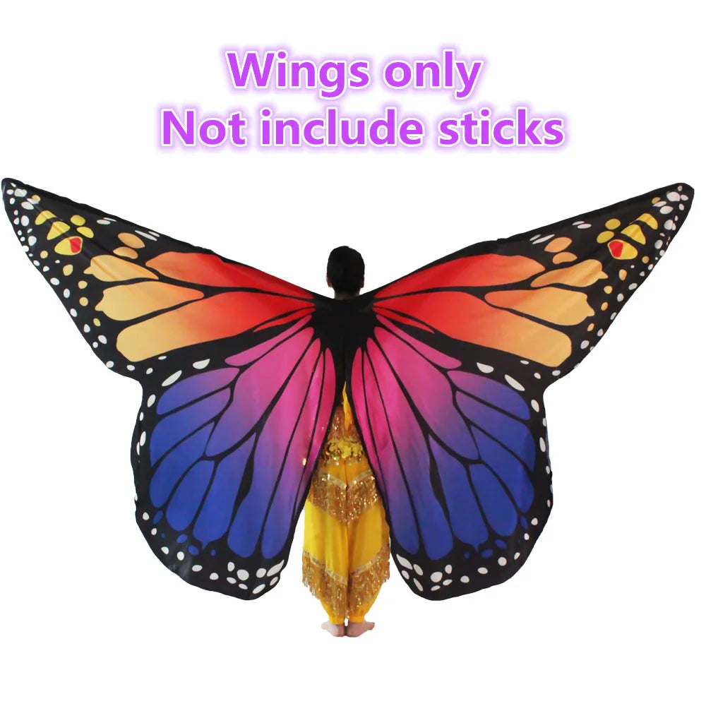 Belly Dance Butterfly Wings Kids Performance Stage Wear Women Dancer Clothes Adult