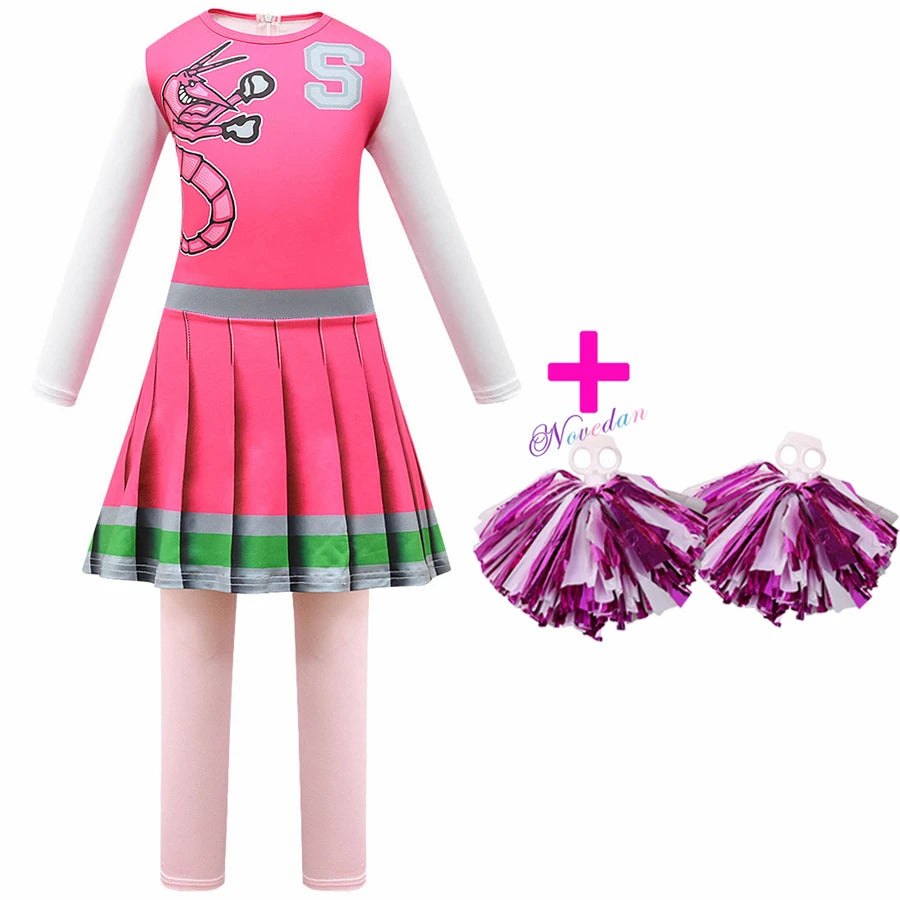Girls Carnival Halloween Cheerleader Costume Cosplay Kids Zombie Addison Outfit Cheer Uniform Costume Clothes - product image 8