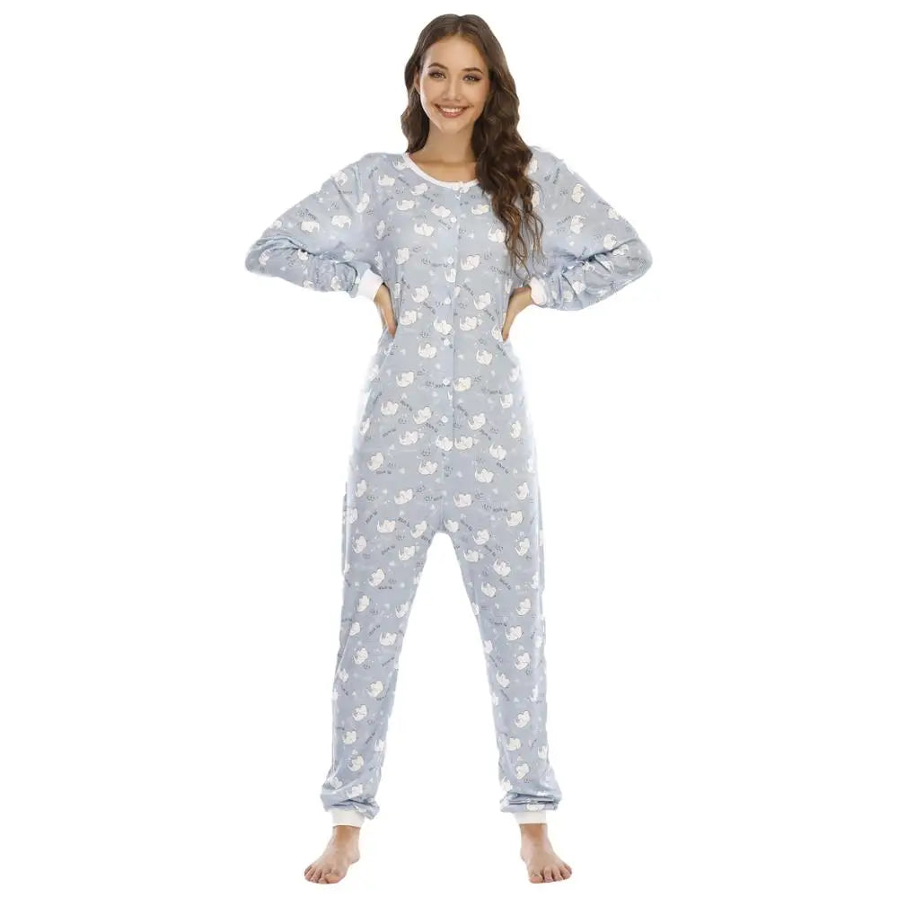 Print Adult Cute Cartoons Onesies Costume For Women Warm Soft Animal Onepieces Pajamas Home Wear Girl Clothes - product image 9