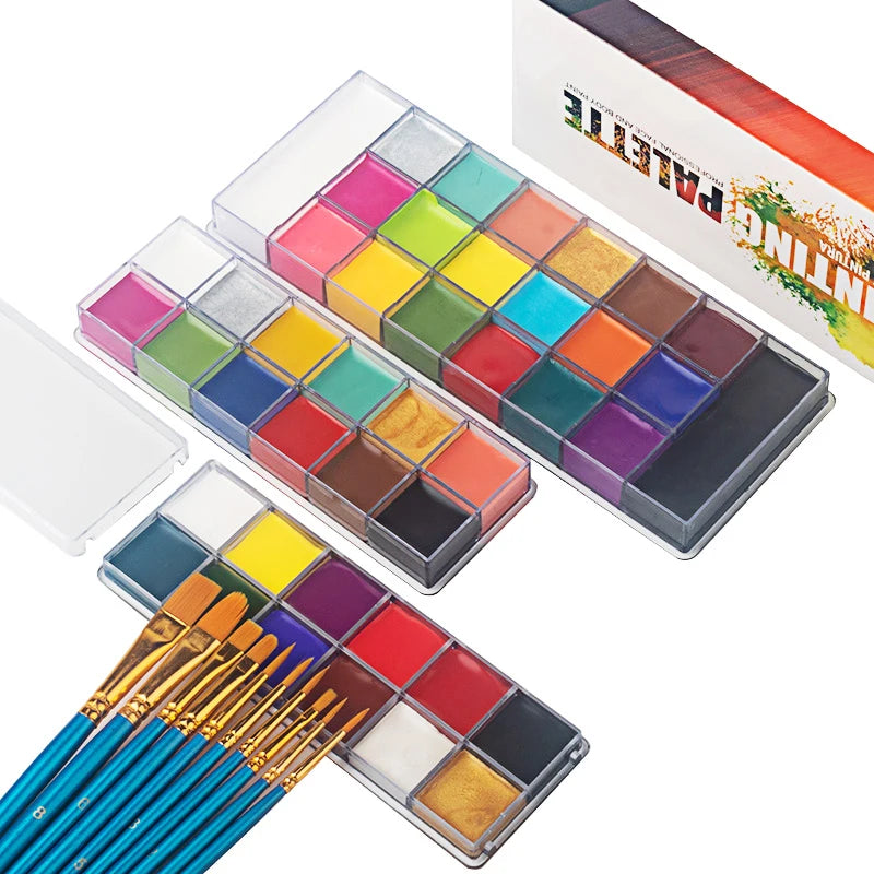 Paint Body Makeup Halloween Face Body Art 12/20 Colors Painting Kit with Brushes Safe Ingredient Available - product image 1