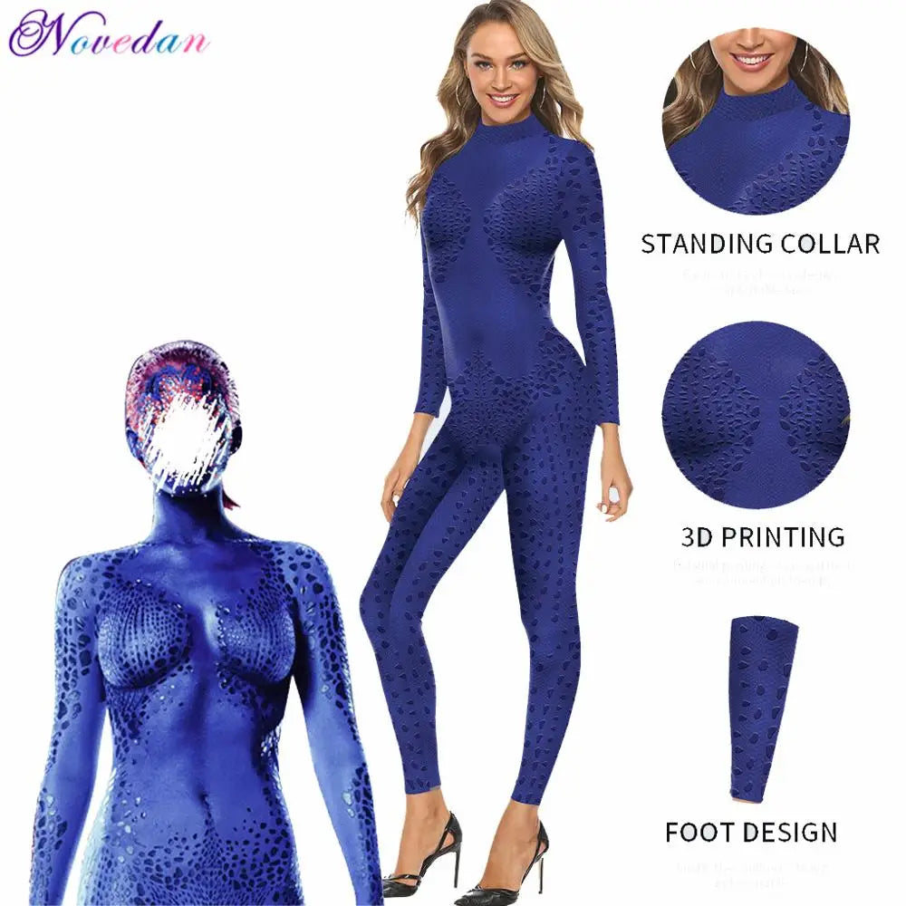 Halloween Costumes for Women Mystique X-Men X Men Movie Hero Raven Darkholme Costume Sexy - Style 10 / S