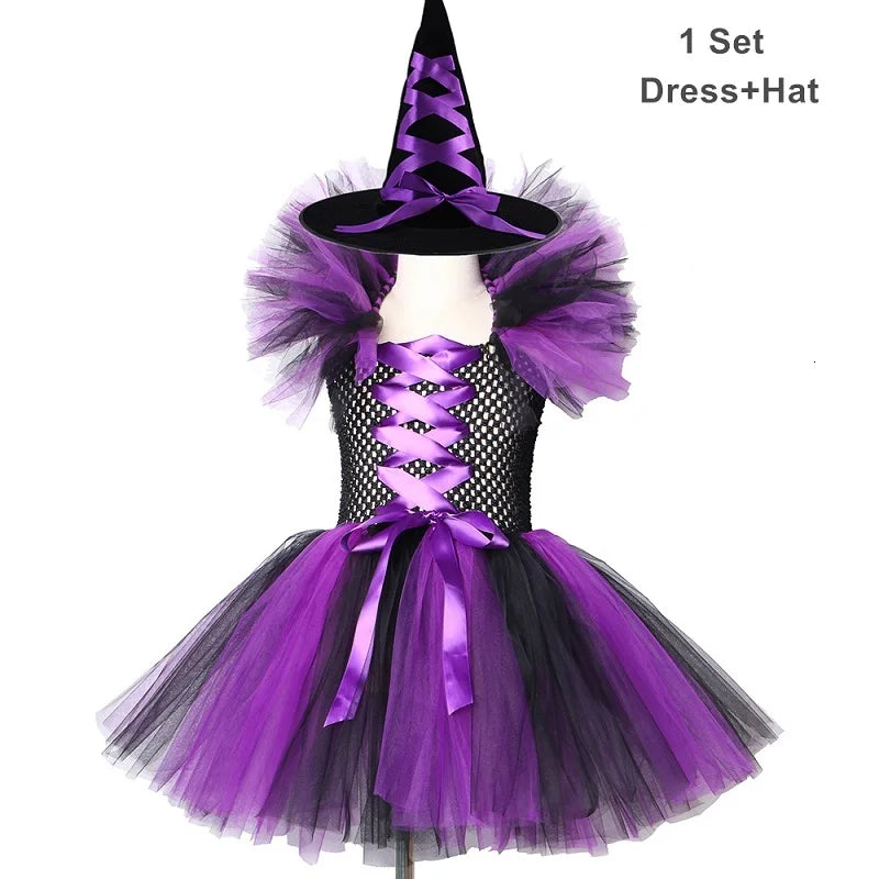 Kids' Witch Tutu Hat Fantasy Halloween Costume - Dress and Hat / 2T