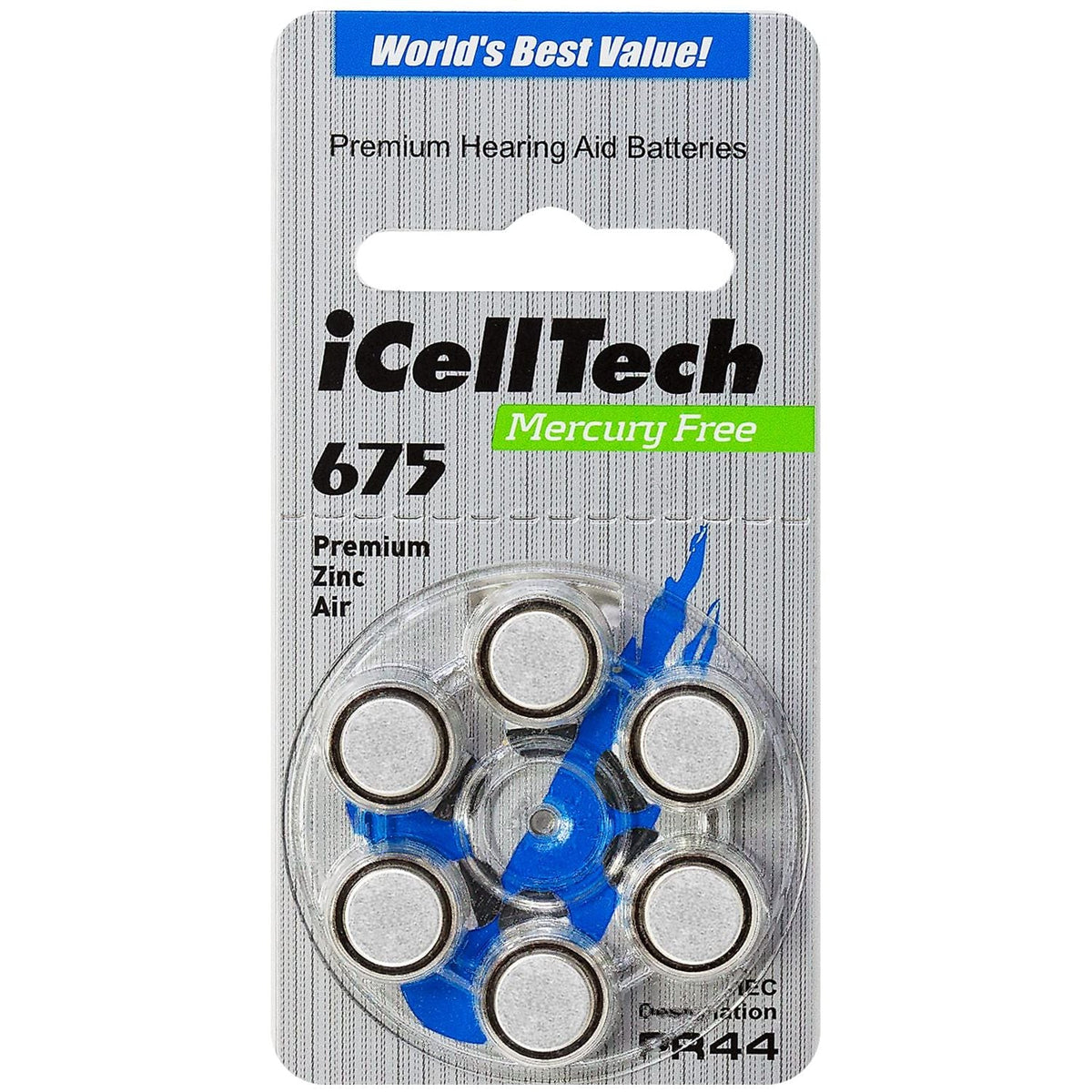 Hearing Aid Batteries (Box of 60 Batteries)