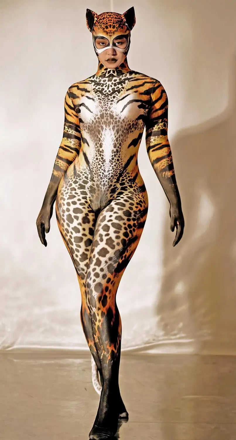 Halloween Costumes Costume Stretch Jumpsuit Club Cosplay Dance - style 4 / One Size