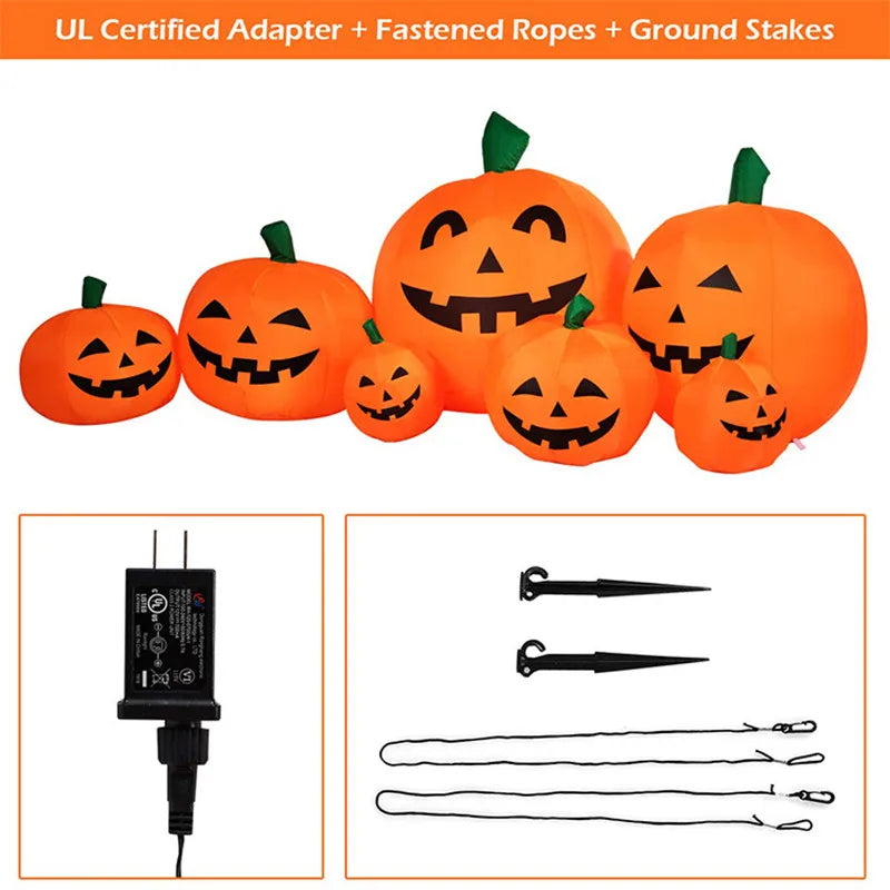 230cm 7pcs Inflatable Halloween Pumpkin Outdoor Garden Decoration Blowing Up Toys with LED Lights Christmas - product image 6
