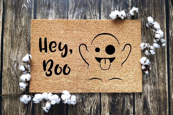 Hey, Boo (Ghost) doormat