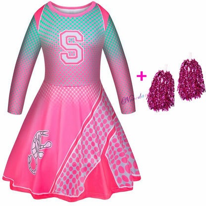 Girls Carnival Halloween Cheerleader Costume Cosplay Kids Zombie Addison Outfit Cheer Uniform Costume Clothes - product image 12
