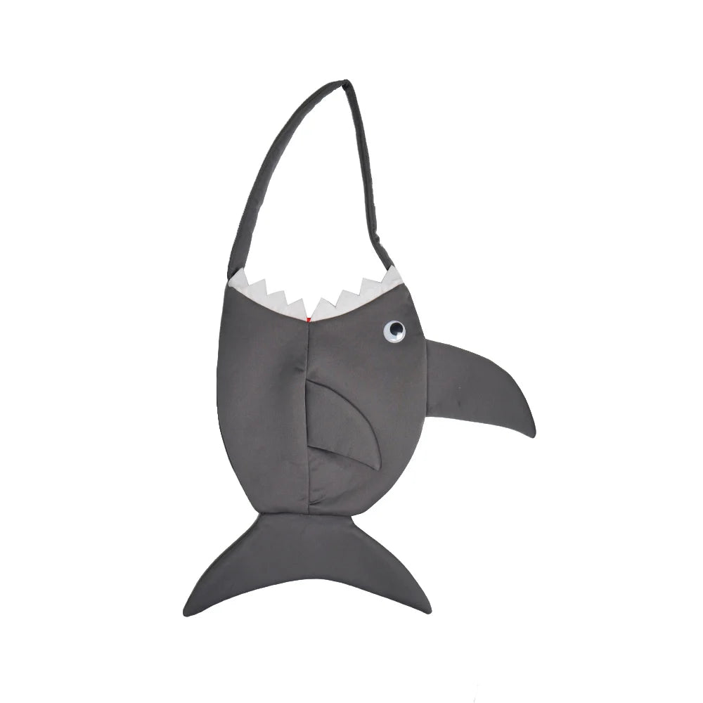 Eraspooky 1-6T Gray Shark Cosplay Hoodie Halloween Costume For Boy Toddler Christmas Fancy Dress Girl Sharks Candy Bag