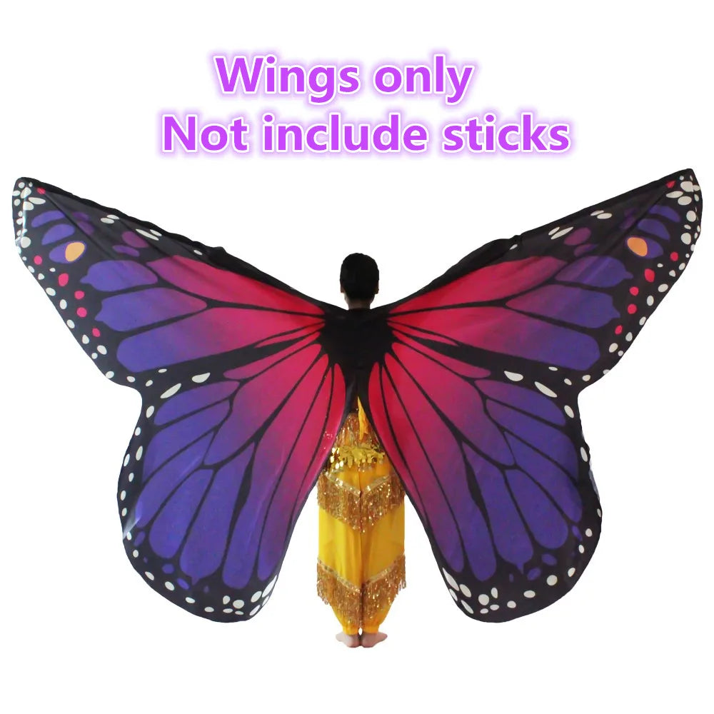 Belly Dance Butterfly Wings Kids Performance Stage Wear Women Dancer Clothes Adult