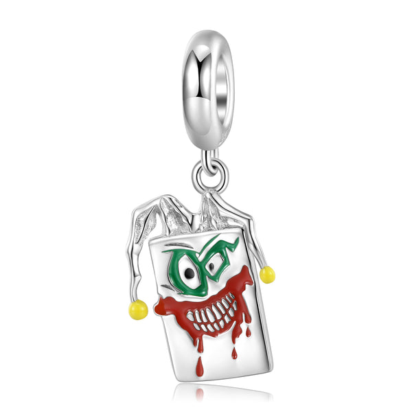S925 Sterling Silver Evil Clown Dangle Charm